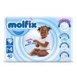 Molfix Size 4 -40 Pcs 9-15kg( Large) 
4pcs/Bale