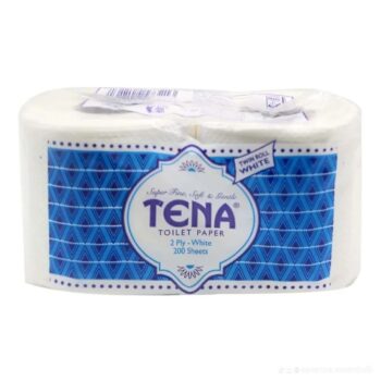 Tena Twin Roll White Toilet Paper – 2-Pack (Unwrapped), Bale of 40