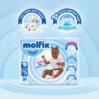 Molfix Size 5 36 pcs -15-20kg XL 4pcs l/Bale