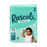 Rascals Premium Adhesive Infant Nappy Diapers Size 2 (4-8 Kgs) – 48 Pieces